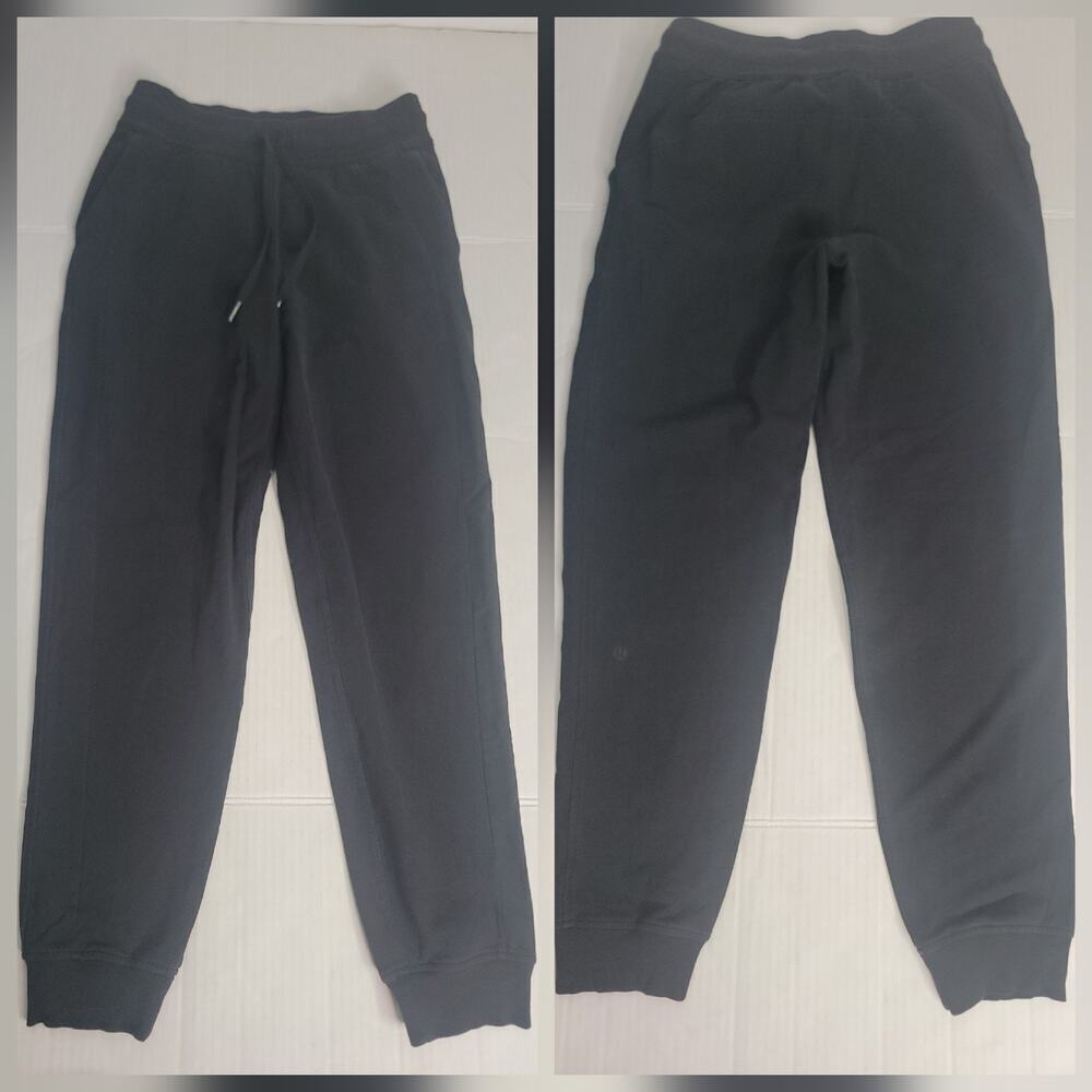 Lululemon Scuba Jogger Pants Womens Sz 4 High Rise French Terry Black W5DKFS